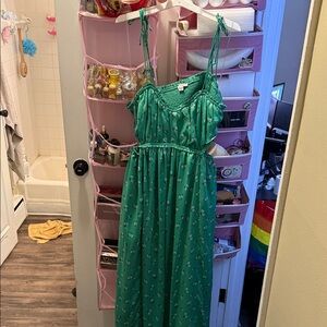 American Eagle Green Floral Maxi Dress